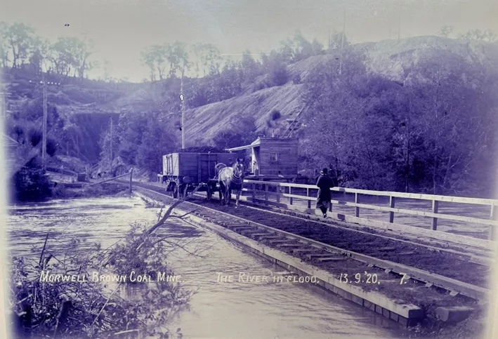 Morwell Brown Coal Mine River in Flood