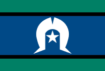 Flag of the Torres Strait Island Region. The colours of the flag represent the Torres Strait Islander people’s connection to the land, sea and sky.