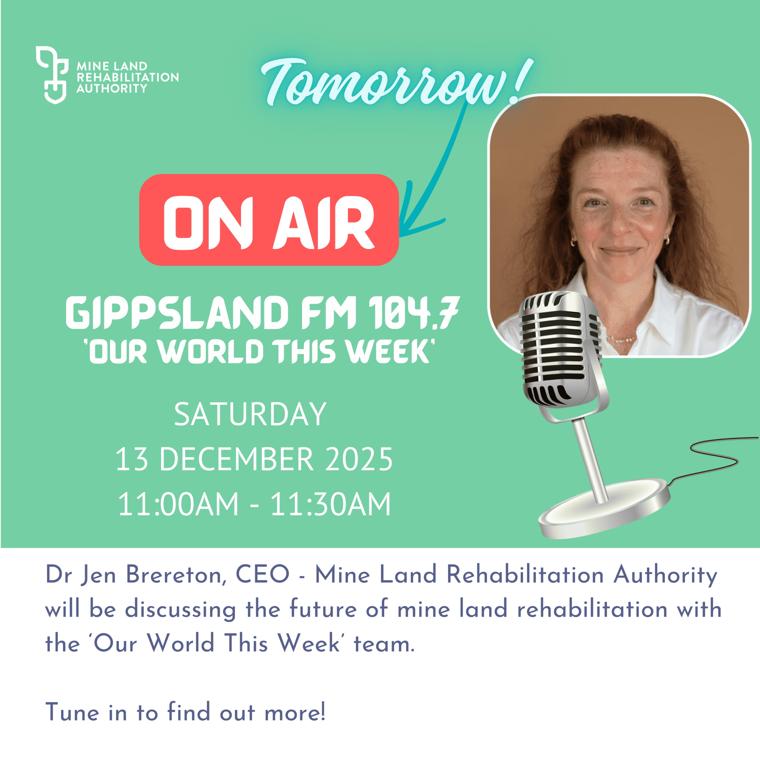 Radio Interview with MLRA CEO – Dr Jen Brereton